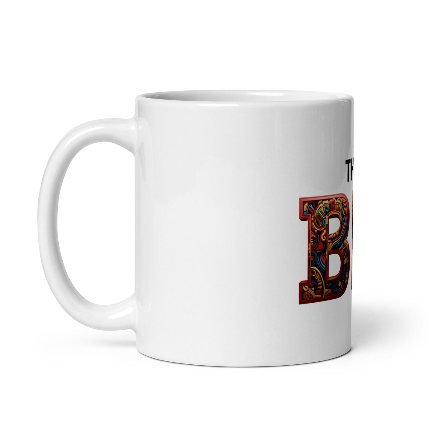 White glossy mug