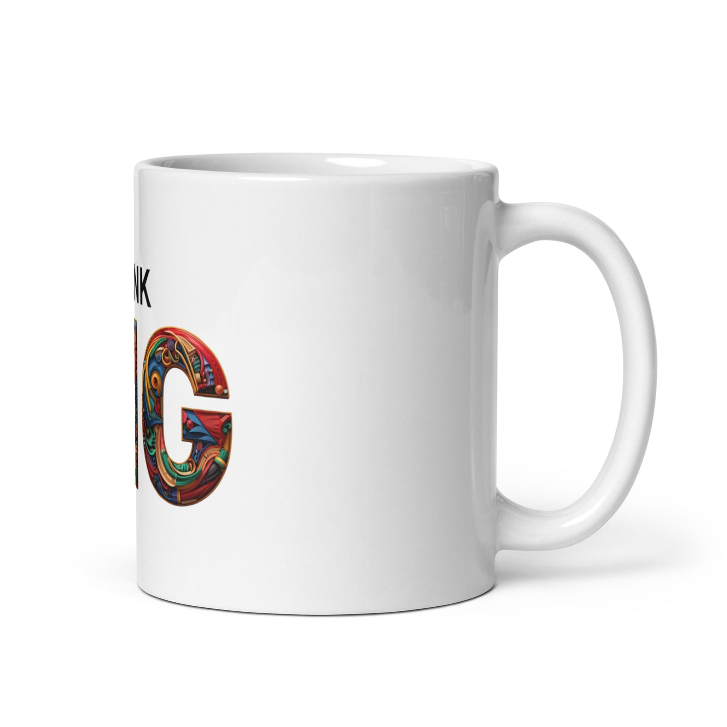 White glossy mug